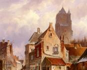 阿德里亚努斯 埃沃森 : A Winter Street Scene